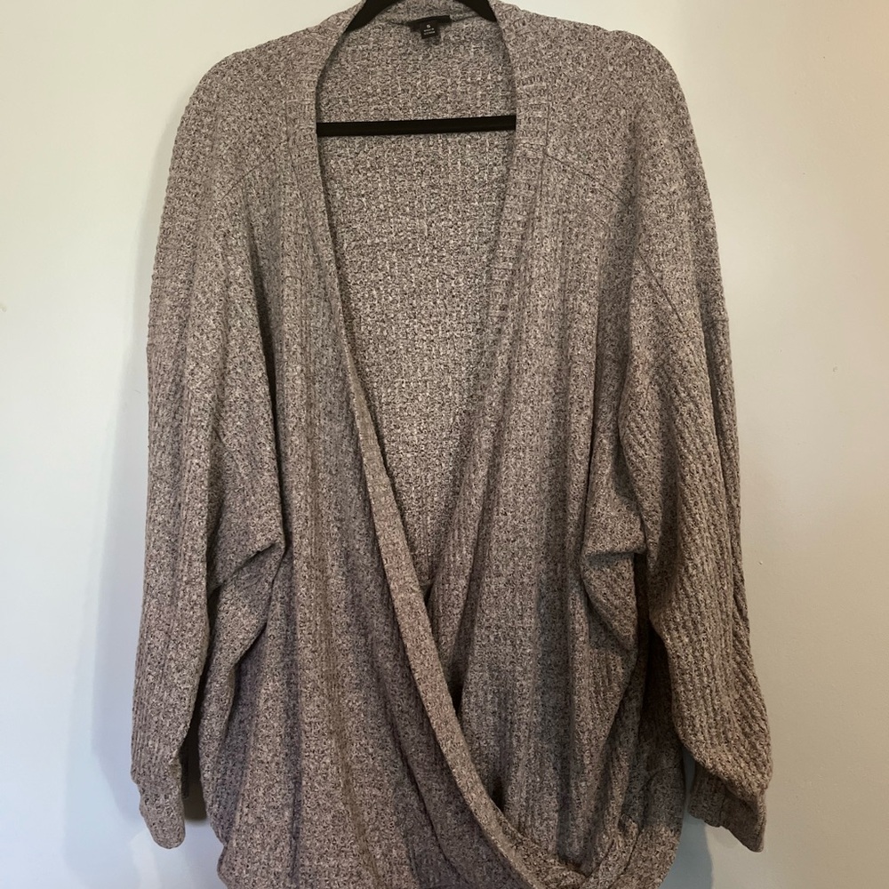 Torrid Heathered Gray Women's Faux Wrap Sweater